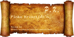 Pinke Krisztián névjegykártya